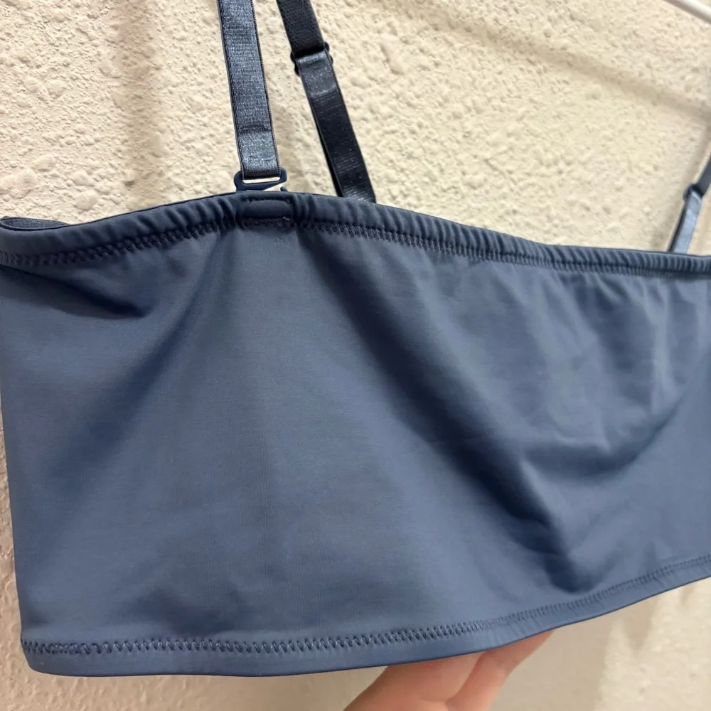 Skims Micro Bandeau Bikini Top in Medium Denim Wash Size 3X